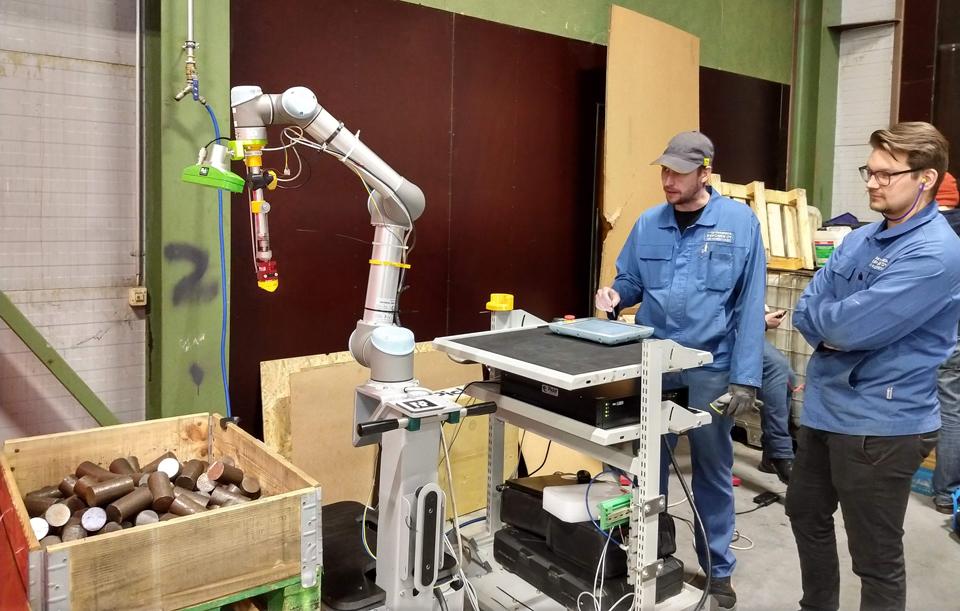 A collaborative robot at work