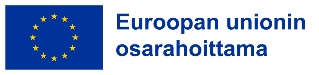 Euroopan unionin tähtilippu sekä teksti, jossa lukee "Euroopan unionin osarahoittama".